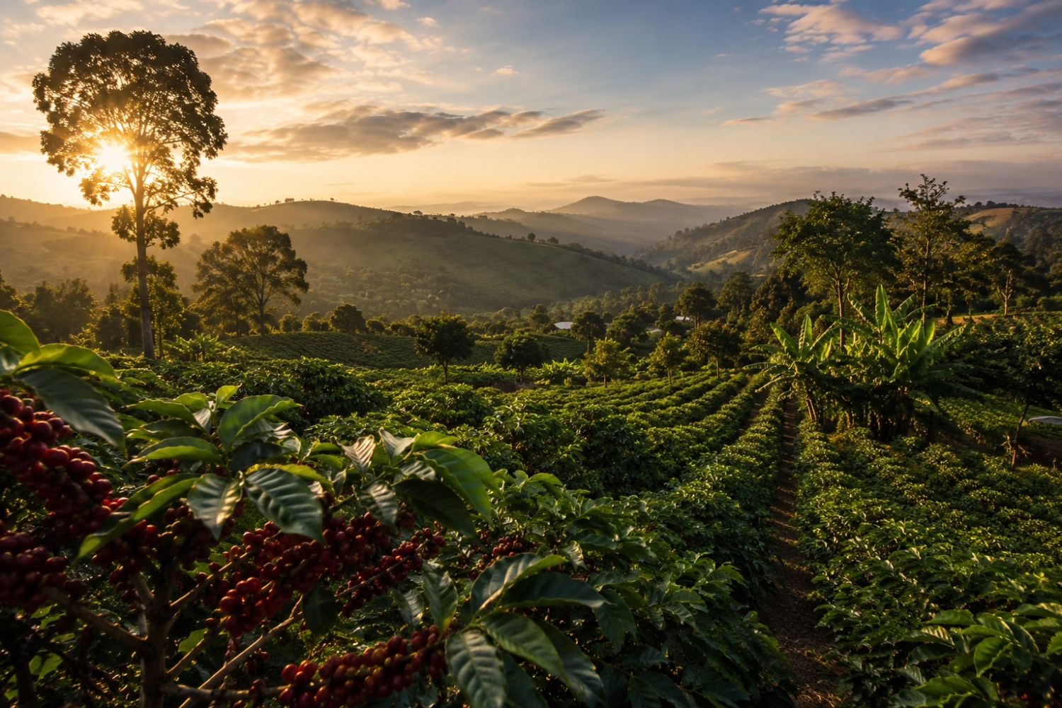 Coffee origin landscape and export supply chain context